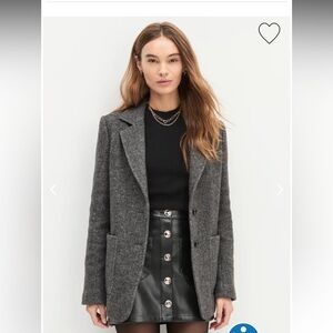 NWT Favorite Daughter The Cershire Coat Grey Twill JACKET blazer